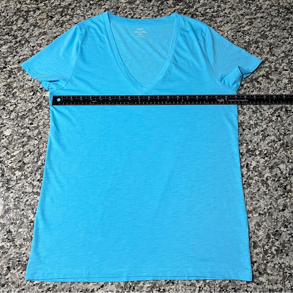 J Crew Top L Slub Cotton Tee Blue - Picture 4 of 6